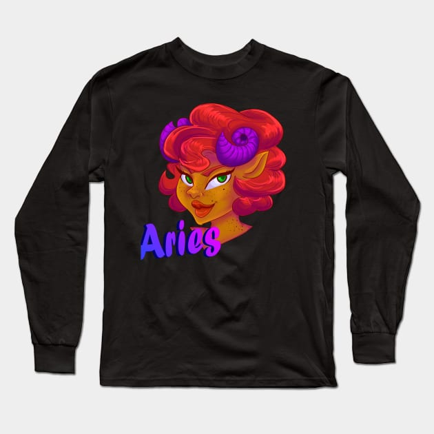 Aries Long Sleeve T-Shirt by PointNWink Productions